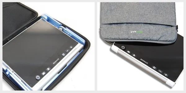 Snow 12 in the carrying case with the stand
