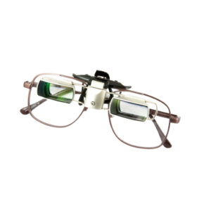 Sightscope Flip Bioptic Telescope Glasses. Can be used to drive in most of the 50 states. Read and write with the easy to use slip on reading caps. Can be used for concerts, movies and fishing!