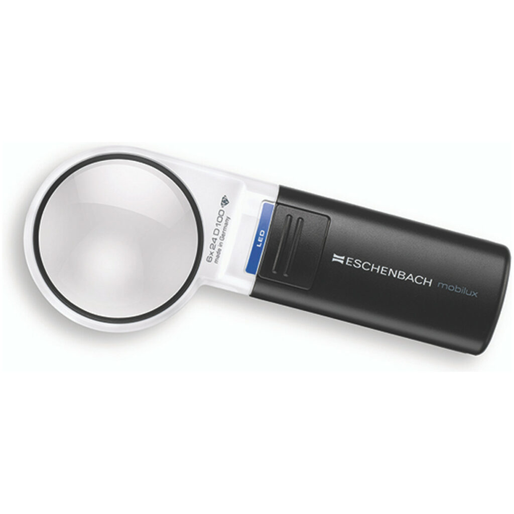 The Mobilux LED Handheld Magnifier, 6x Magnifier by Eschenbach is a