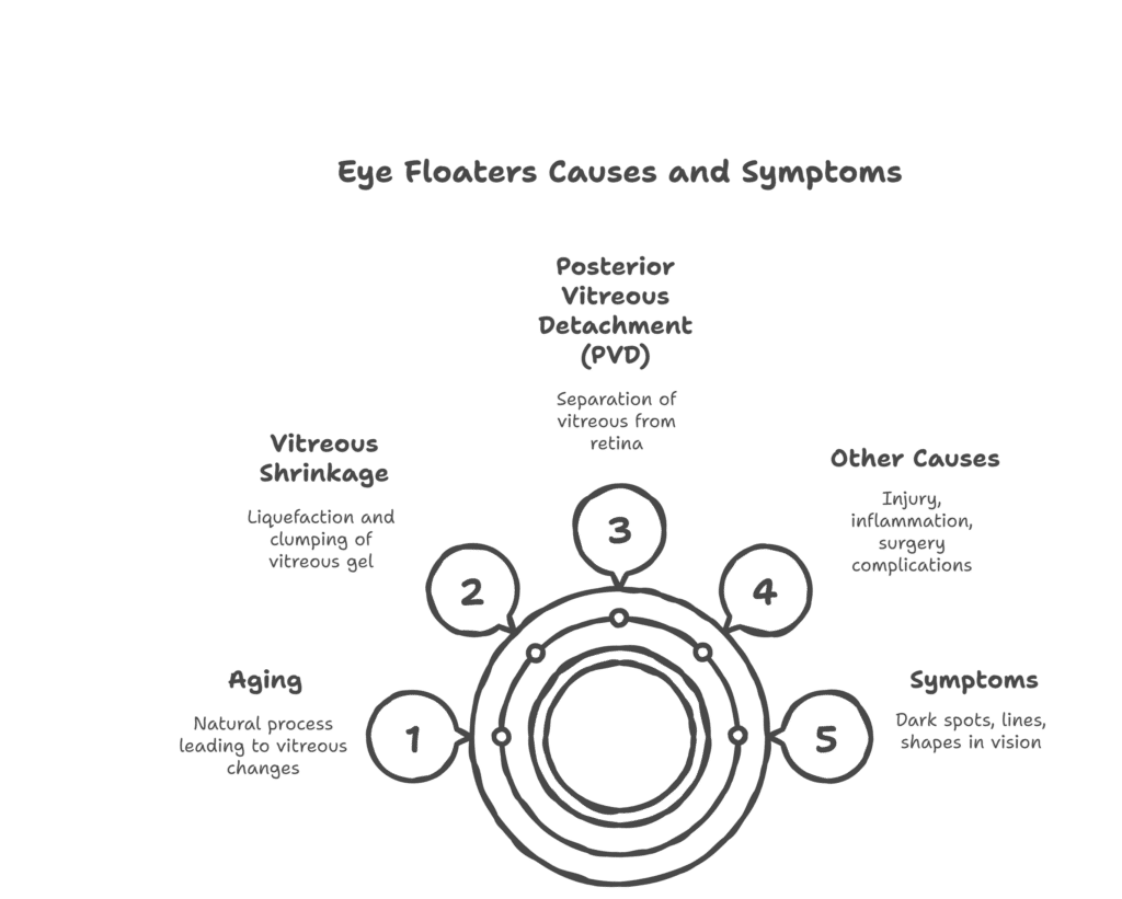 Eye Floaters vs. Macular Degeneration: What’s the Difference? 1 Floaters vs AMD infographic min